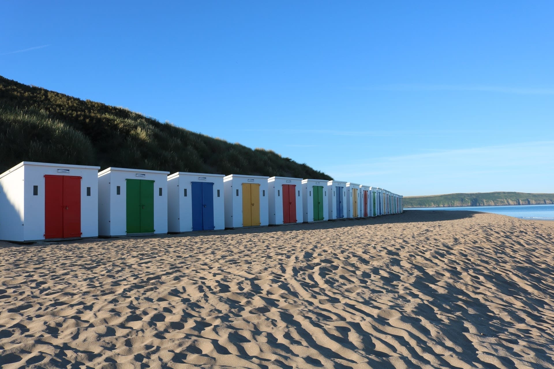 Beach huts on woolacombe beach