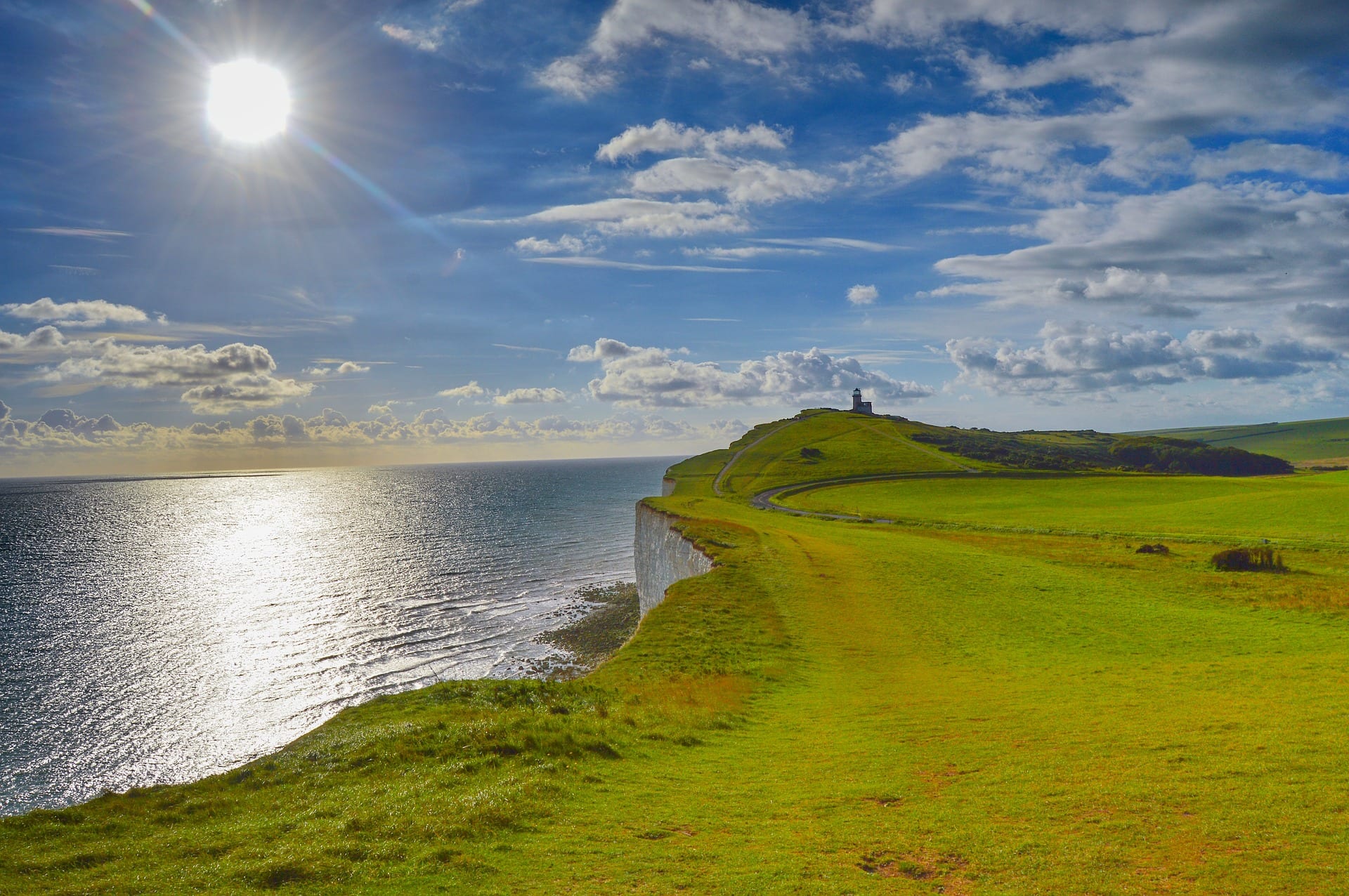 View across the seven sisters on the south downs way hike